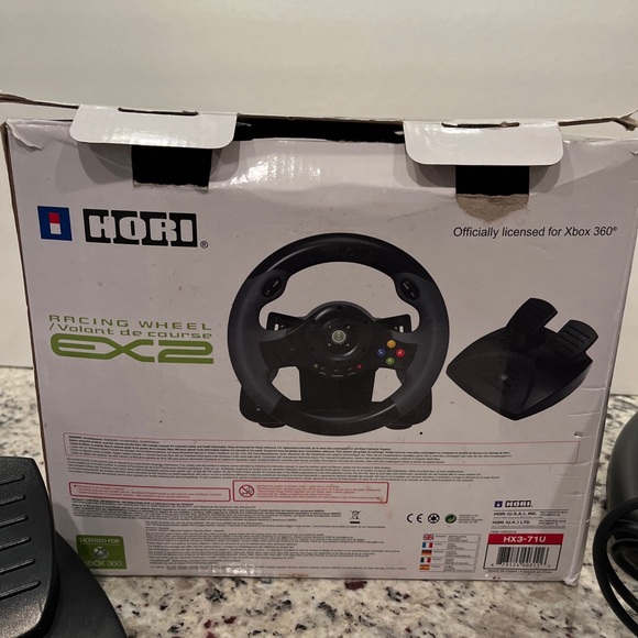 Hori Racing Wheel EX2 and Pedals HX3-71 (U/E) For Xbox 360 Wired w/ Box Untested - Picture 10 of 13